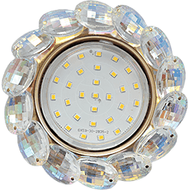 Светильник Ecola GX53 H4 Glass Круглый с большими хрусталиками